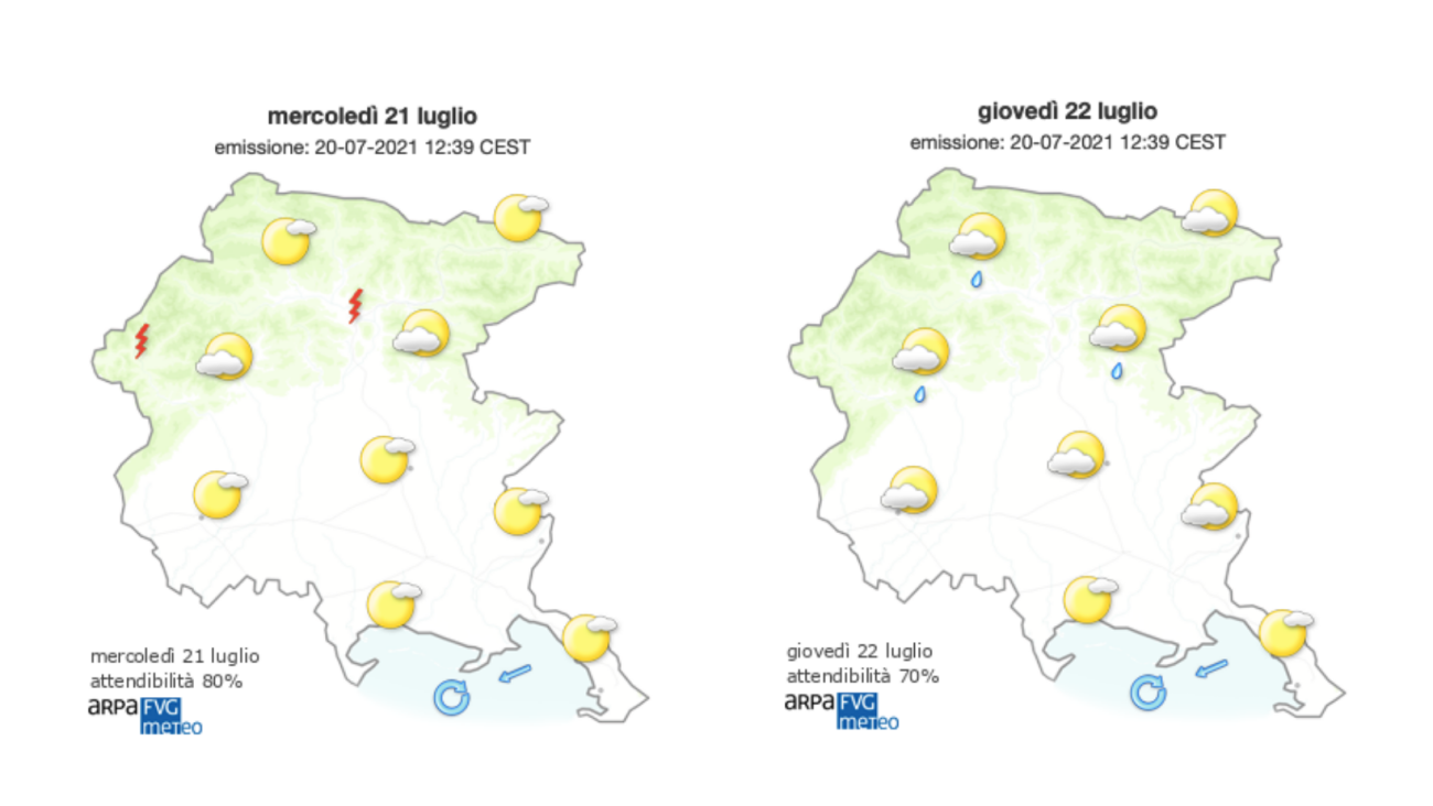 Copertina per Meteo, poco nuvoloso sul Goriziano e soffia Borino sulla costa